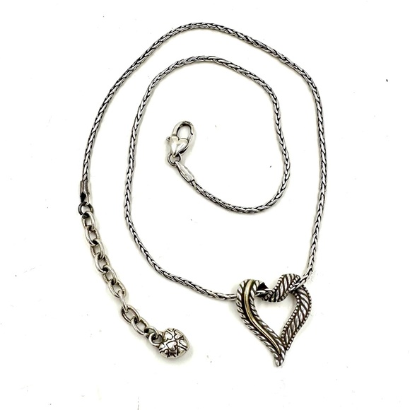 Brighton Callie Two Tone Heart Slide Pendant Necklace - Picture 1 of 8